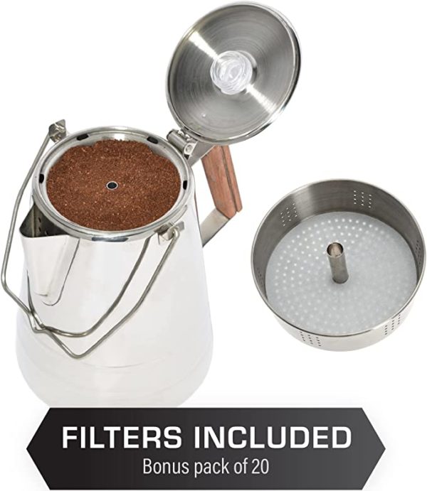 Mr. Outdoors Cookout 20 Cup Aluminum Coffee Percolator | Silicone