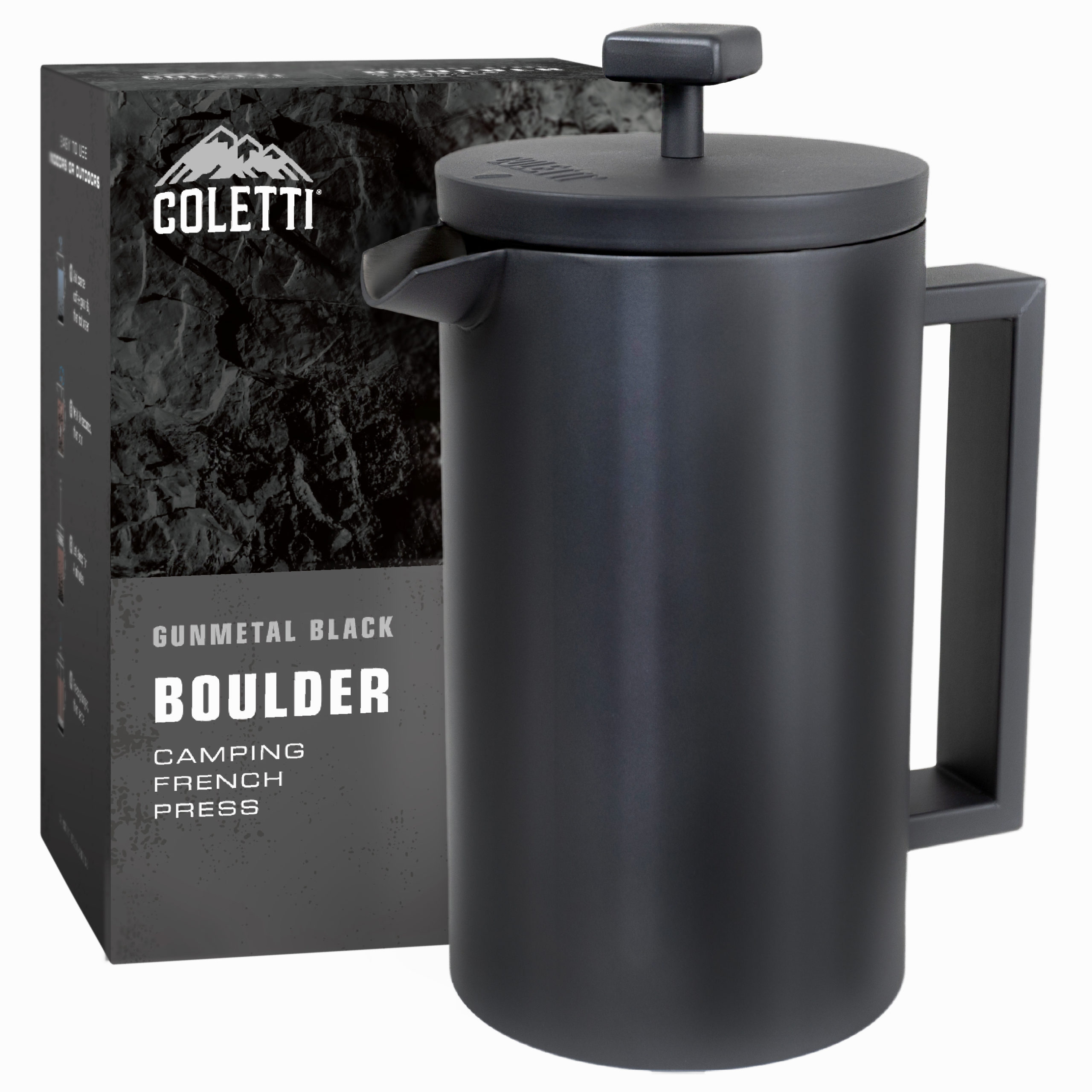Boulder Camping French Press - Gunmetal Black – COLETTI Coffee