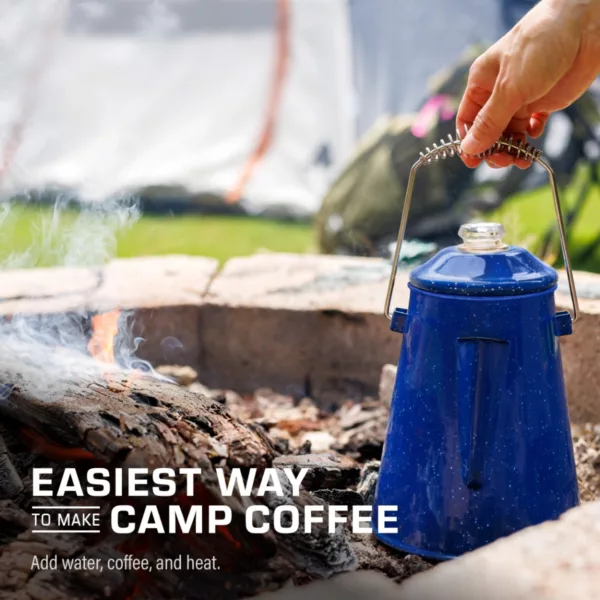 Classic Blue Percolator Enamelware Camping Coffee Pot - 12 Cup – COLETTI  Coffee