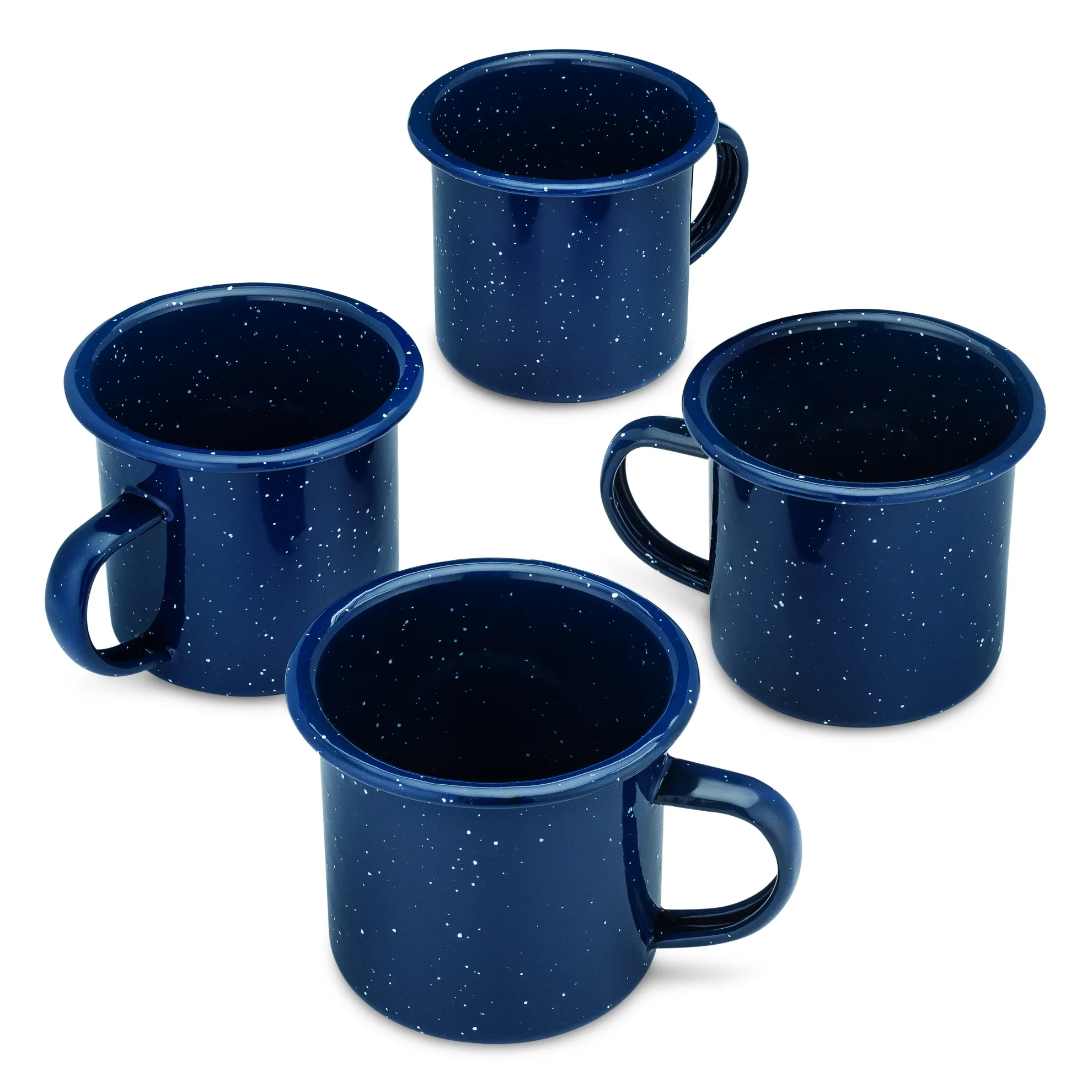 rust free 350ml enamel mug camping mug with lid blue rim