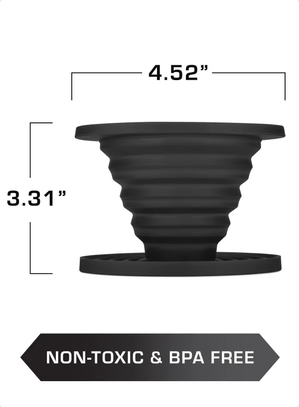 Silicone Coffee Pour Over Black Infographic