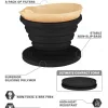 Silicone Coffee Pour Over Black Infographic